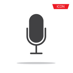 Microphone vector icon isolated on white background.