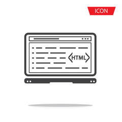 Html Coding, Programming Isolated Vector Icon on white background.