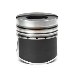 real used aluminum piston isolated over white background