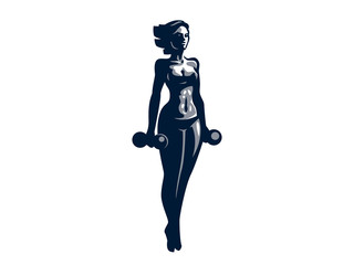 Woman fitness illustration.