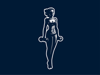 Woman fitness illustration.