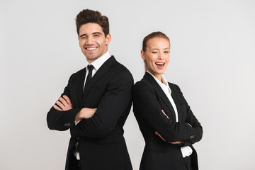 Confident young business couple