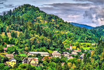 Houses near Lake Bled in Slovenia