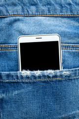 Smartphone in a pocket of jeans
