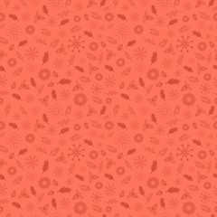 Abstract seamless wrapping pattern for girls, boys, clothes Creative vector background with new year plants, cones, branches, feathers. Funny wallpaper for textile and fabric. Fashion wrapping style.