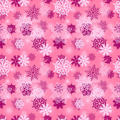 Abstract seamless snowlfakes pattern for girls, boys. Creative vector background with snowflakes, congratulations. Funny wallpaper for textile and fabric. Fashion snowlfakes style. Colorful bright