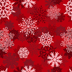 Naklejka na ściany i meble Abstract seamless snowlfakes pattern for girls, boys. Creative vector background with snowflakes, congratulations. Funny wallpaper for textile and fabric. Fashion snowlfakes style. Colorful bright