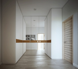 Walk in Closet design ,interior of Modern style, 3d Rendering, 3d illustration