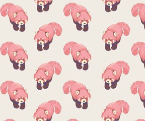 Red panda, Shining cat, pattern.