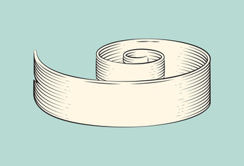 Hand drawn monochrome sketch ribbon vector icon