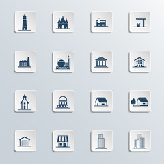 Building Icons Set. Vector illustration.