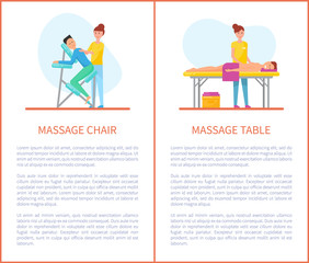 Massage Chair and Table Cartoon Equipment Set