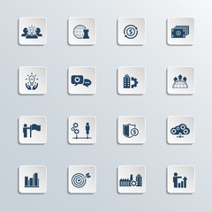 Business and management icon set