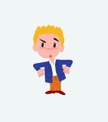 Businessman in casual style with an expression of unpleasant surprise.