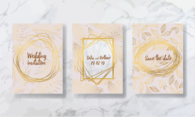 
wedding invitation. a great celebration of lovers. texture of liquid marble and gold. print for leaflets, banners, flyers, business cards, cards. trend vector