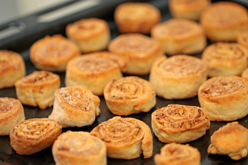 baking in the oven, blushing tasty cookies on the tray