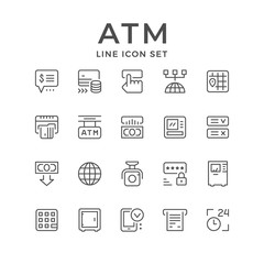 Set line icons of ATM
