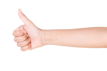 Boy caucasian hand gestures isolated over the white background.