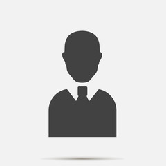  Vector image manager. Icon male businessman. Symbol leader. Layers grouped for easy editing illustration. For your design.