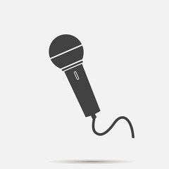 Vector image of microphone. Vector karaoke icon. Layers grouped for easy editing illustration. For your design.