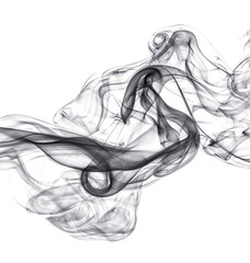 Black smoke on white background