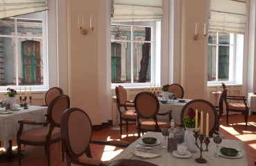restaurant, interior visualization, 3D illustration