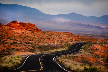Winding road in Valley Of Fire