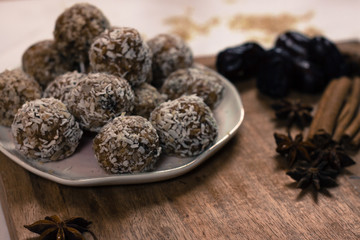 Vegan sweet delicious candy. Raw sweet ball