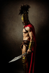 Portrait of a spartan soldier