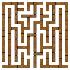 Wood square maze 10x10