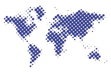 Fototapeta na wymiar World map dotted, minimal icon style, concept, vector