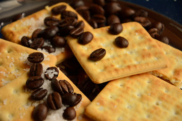 cracker and coffee beans