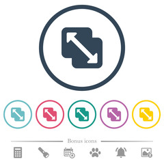 Merge shapes flat color icons in round outlines
