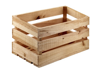 wooden packing box isolated