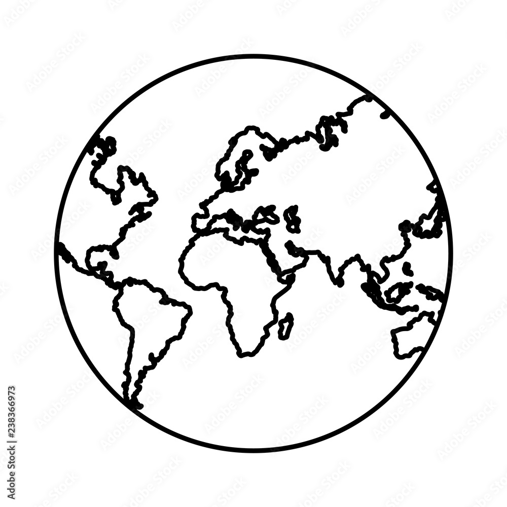 Sticker earth globe map