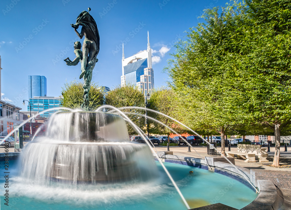 Wall mural fountain at the symphony place in nashville, tn