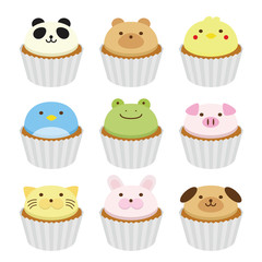 動物のカップケーキ