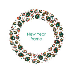 New year vector circle frame