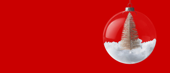 Schöne Weihnachtskugel mit Weihnachtsbaum