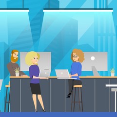 Open Space Coworking Team Communication Concept