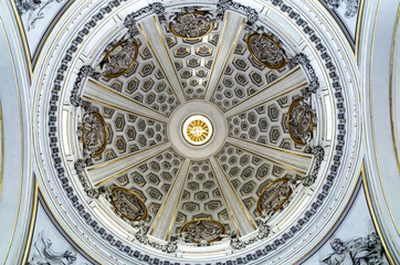 Dome in the church of St. Thomas. Castel Gandolfo. Italy. - 238371198