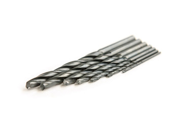 Drills isolated on white background.