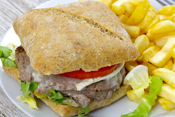 burger and fries