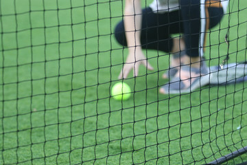 Out of focus Player through the net