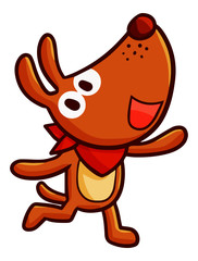 Cute and funny dog running happily - vector.