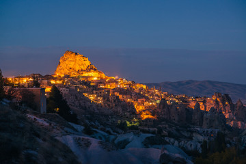 night view of Uchisar fortress