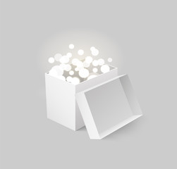 Package with Light and Beams Carton Box Vector