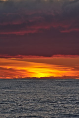 3265 Sunset during Atlantic Ocean crossing on sailboat from Antigua to Gibraltar