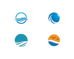 Water Wave symbol and icon Logo Template
