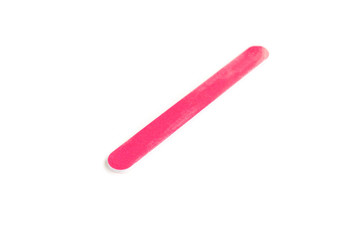 Pink nail file isolated on white background
